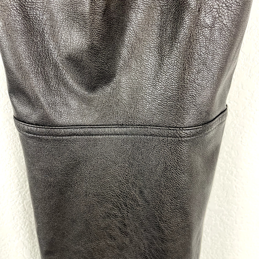Spanx Leather-Like Ankle Skinny Pant Womens Large Brown Stretch Pull On Cropped - Picture 8 of 14